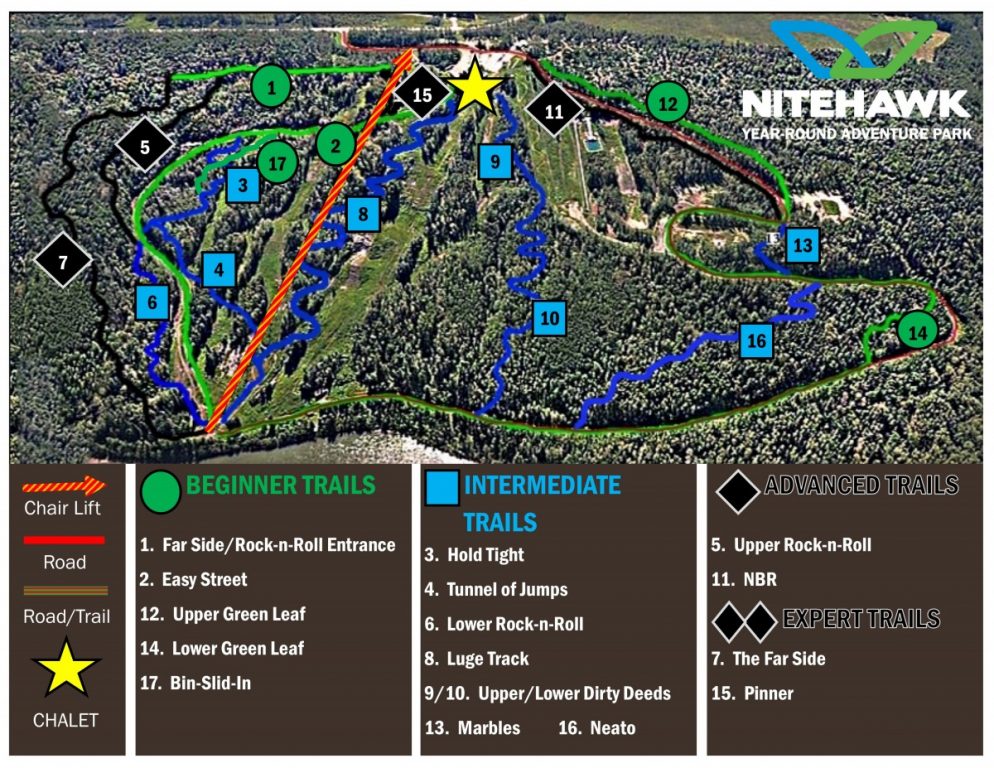 Bike Park Trail Map - 2016